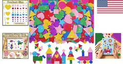1000 Pcs Glitter Foam Stickers – Colorful Self-Adhesive Geometric Art Supplies