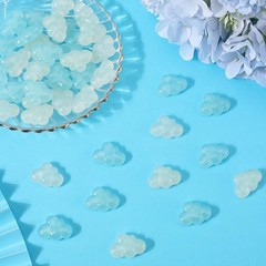 SUNNYCLUE 1 Box 40Pcs Cloud Cabochon Mini Resin Cabochons White, Blue