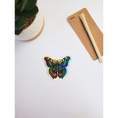 Moth Holographic Sticker | Insect Sticker | Holographic Vinyl Sticker, Style A