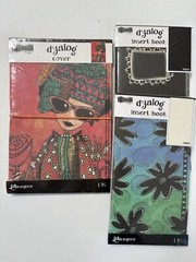 Dylusions Dyalog Cover & 2 Insert Books LOT Junk Journal Scrapbook