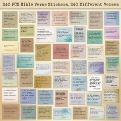 240PCS Retro Bible Verse Stickers Inspirational Scripture Journaling Scrapbook