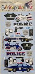 VTG STICKOPOTAMUS POLICE STICKERS SCRAPBOOK COPS PACKAGE 18 DESIGNS BINDER READY
