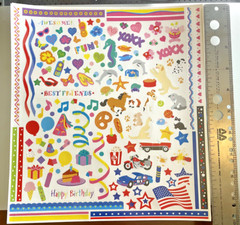 1 Mrs Grossmans Large Sheet Stickers Birthday Pets Travel July 4 Love Friends