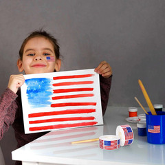 Whaline Patriotic Glitter Sticker Roll – 500PCS American Flag Waterproof Self-Ad