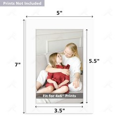 , Pack of 50, Acid-Free White Pre-Cut 5×7 Picture Mat for 4×6 Photo with Whit…