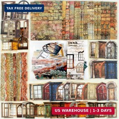 Diuhofart Vintage Scrapbooking Kit, 90 Sheets Garden Theme, Scrapbook Stickers a