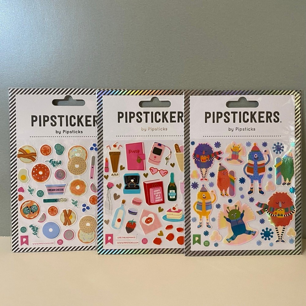 Pipsticks Stickers Bagel Monster Snow Day Live The Romance