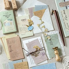 50Pcs Vintage Poetry Words Scrapbook Paper Junk Journal Planner Decorative Craft