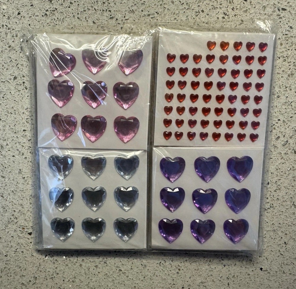 513 Piece Heart Rhinestone Jewel Stickers Acrylic Gems For DIY Crafts Decoration
