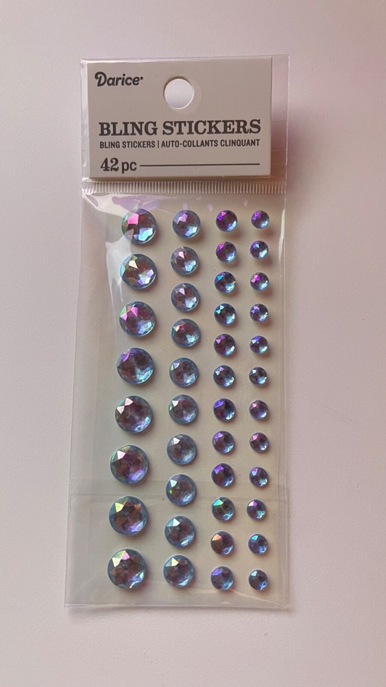 Darice Rhinestone Craft Bling Stickers Iridescence Color 42 pieces