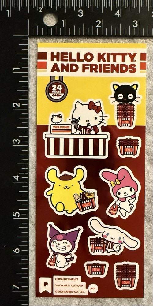 Lot Of 1 Pipsticks Sanrio Hello Kitty Midnight Market Shop Stickers Pipstickers