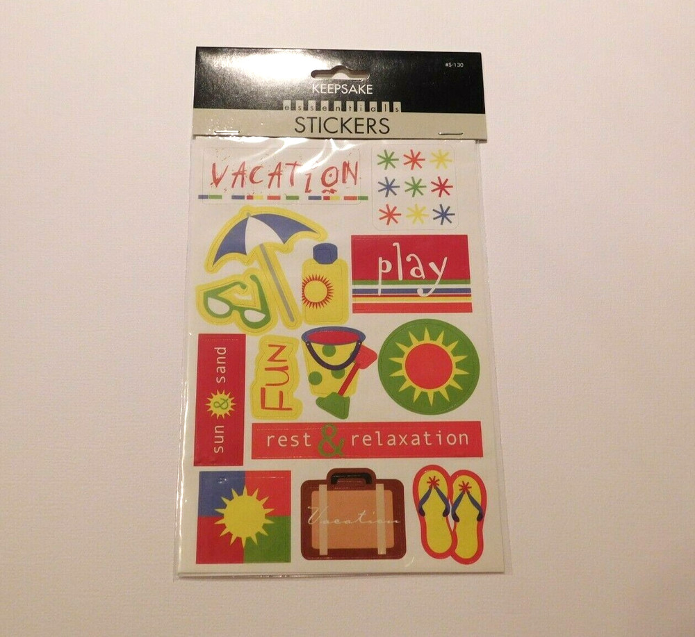 Keepsake Essentials Stickers Lot of 2 Sheets Package ~Vacation~ Creativity Inc