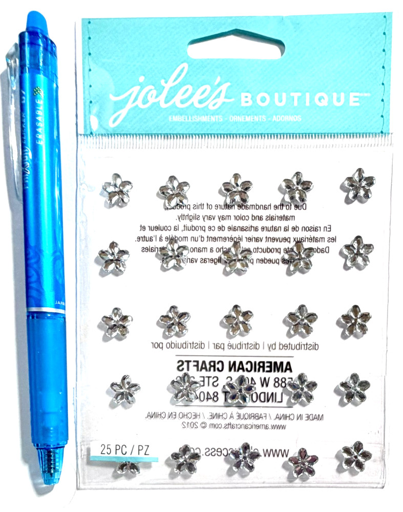 Tiny Silver Flowers Jolee’s Stickers Scrapbooking Card Journal Planner