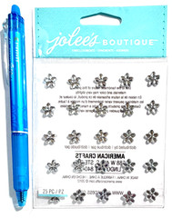 Tiny Silver Flowers Jolee’s Stickers Scrapbooking Card Journal Planner