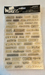 Imaginisce Sports Wordz Self-Adhesive Scrapbooking Stickers Black Beige