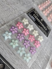 Sticker Lot Flowers Scrapbooking 3D Stickers Floral Gemstone Spring #118