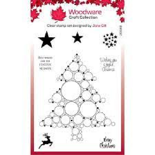 Woodware Craft COLLECTION CLEAR ACRYLIC STAMPS – BIG BUBBLE – CHRISTMAS TREE