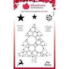 Woodware Craft COLLECTION CLEAR ACRYLIC STAMPS – BIG BUBBLE – CHRISTMAS TREE