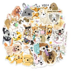 Dog Stickers Puppy & Paw Skateboard Vinyl Laptop Luggage Decal Animals 50pcs