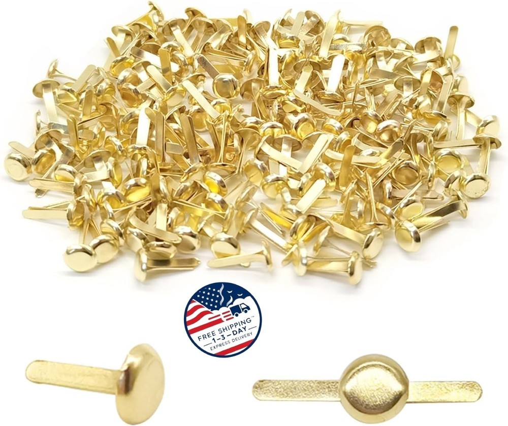 200 alfileres dorados redondos para scrapbooking, sujetadores papel 0.24 x 0.5»