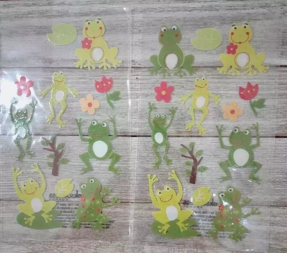 frogs scrapbook fun stickers glitter sparkled EK success 2 open packs new