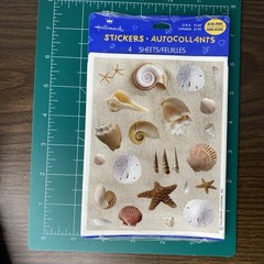 Vintage Hallmark Stickers Seashells Shells Sand Dollar Starfish NIP SEALED