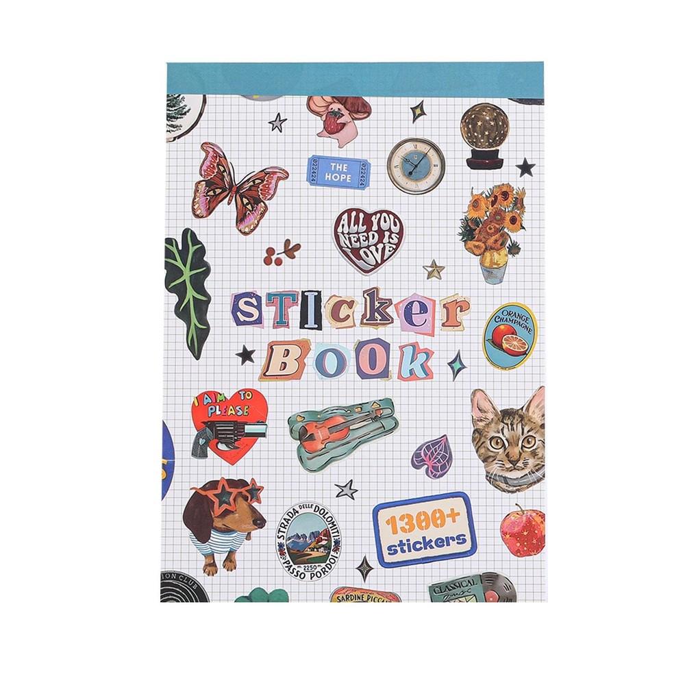 Girl’s Korean Sticker Book, Food and Daily Life Theme – 1300+ Cute Dream Blue