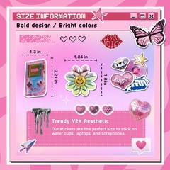 200Pcs Y2K Stickers, Cool and Trendy 2000s Aesthetic Stickers, Cute Vintage V…