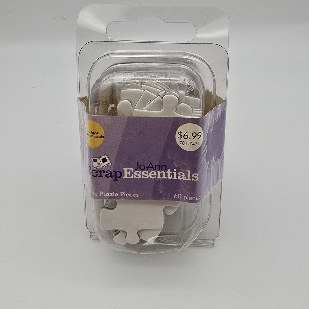 JoAnn Scrap Essentials White Puzzle Pieces 60ct NIB Scrapbooking Papercraft