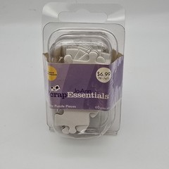 JoAnn Scrap Essentials White Puzzle Pieces 60ct NIB Scrapbooking Papercraft