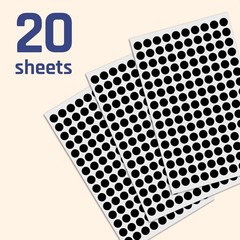 High-Quality 3000 Pack Black Round Labels – Ideal for All Surfaces and Crafts