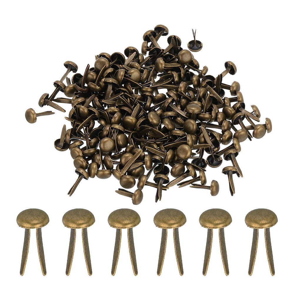 1000 PCS Paper Brass Fasteners Split Pins, Bronze Tone, 4.5 x 8 mm