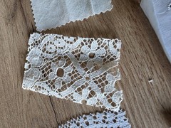 Fabric White Neutral Lace Trim Doily Slow Stitch Junk Journal 20pcs Hand cut