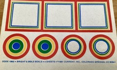 VTG Current Inc, 1981 Rainbow Stickers, 3 Partial 9” X 5 1/4” Sheets, 32 Count
