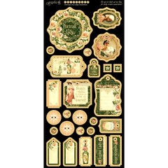 Graphic 45 Portrait of a Lady 6 x 12 Chipboard Journaling Tags Buttons Accents