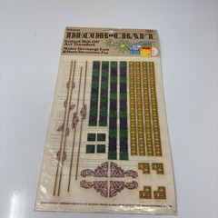 Vintage Letraset 1974 Rub‑On Transfers Decorative Borders NOS 5 Sheets Scrapbook