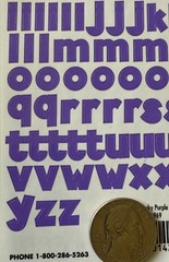 PURPLE 7/16” CHUNKY ALPHABET Stickers(2 sheets)Making Memories•Letters •Number•