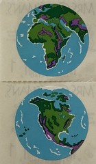 WORLD Stickers(2pc)Mrs. Grossman’s•Earth•Planet•Land •Ocean•Country•Card Making•