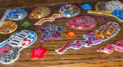 RARE Sticko Colorful Balloons W/ Glitter Confetti Stars Birthday Party Stickers