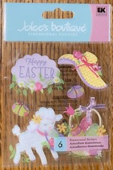 RARE Jolees Lamb & Basket Happy EASTER Hat Bunny Eggs Jelly Beans Candy Stickers
