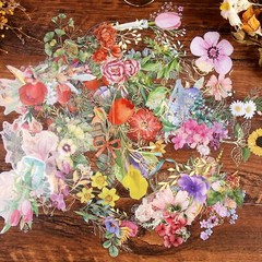 Gilding Flower Stickers (240 Pieces) – Glitter Watercolor Transparent Sticker…
