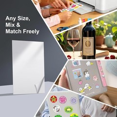 40 Sheets Sticker Paper 8.5×11, Compatible with Laser & Inkjet Printers