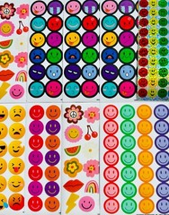 20 Happy Face Good Vibes Sticker Set Food Fruit Dessert Smiley Faces Cartoon Art