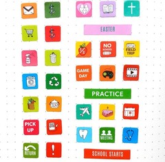Comprehensive Planner Sticker Set: 1900+ Icons for Active Family Schedules