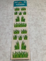 FMI FRANCES MEYER STICKERS 4 SHTS GRASS GREEN GRASS MULTI-SHAPES-SIZES 32PCS
