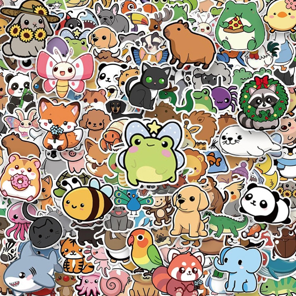 200PCS Animal Stickers for Kids,Cute Sticker for Water Bottle Guitars Laptop,…