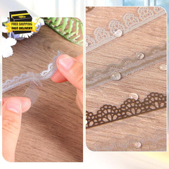 40 PCS Transparent Lace Stickers Scrapbooking, Vintage EPE Lace Stickers with 5