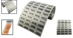 Waterproof Self-Adhesive Inventory Stickers 1001-2000 Silver Finish, 1000 Labels