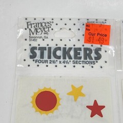 3 VINTAGE FRANCES MEYER STICKERS PLANETS STARS MOON SPACE SEALED NEW IN PACKAGE