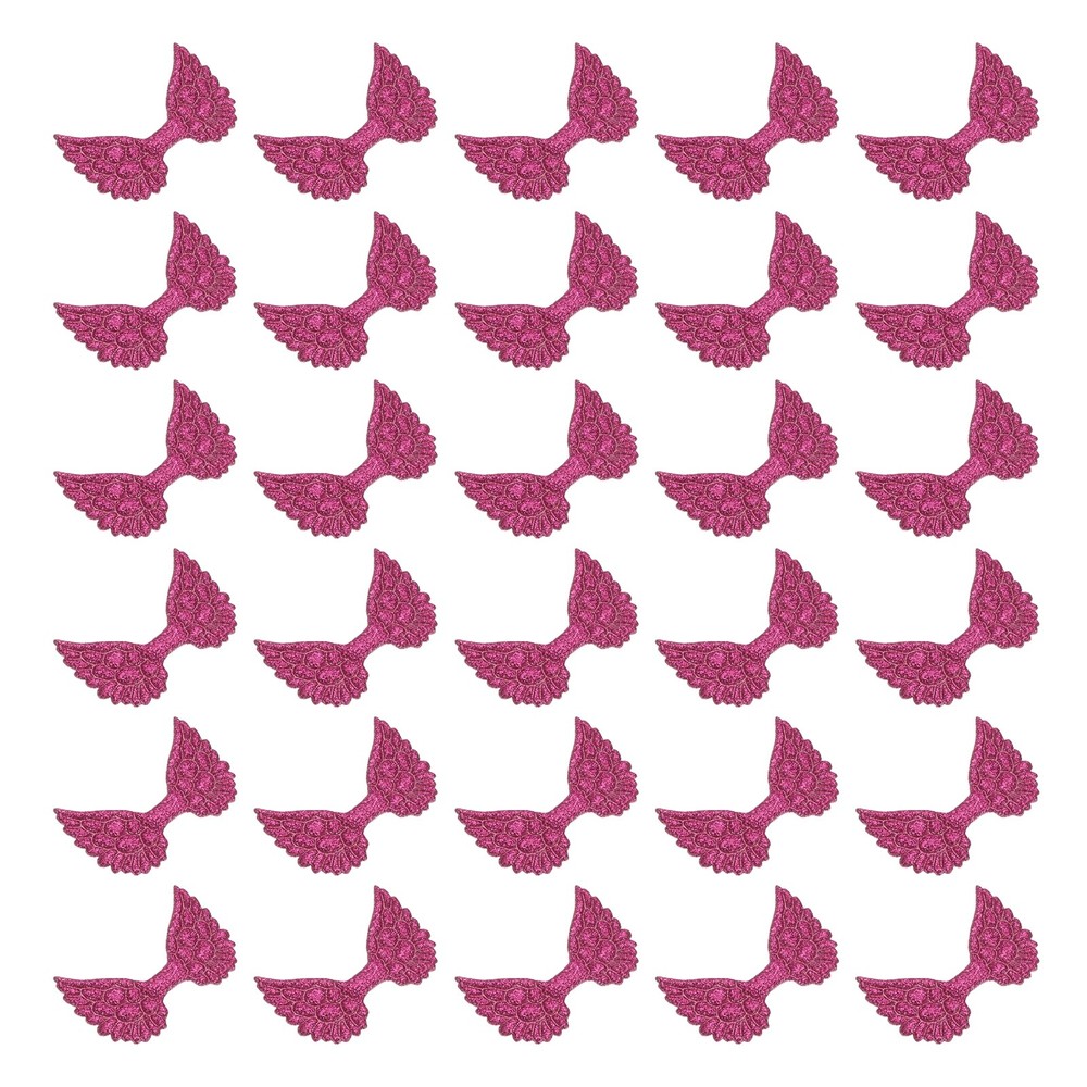30Pcs Angel Wings for Crafts, Glitter Mini Angel Wings, Rose Red